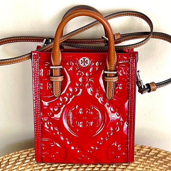 Tory Burch Two-Way π ππππππππ Patent/Vachetta Leather Tote - Picture 9 of 15